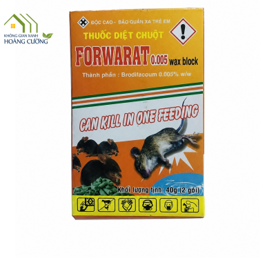 THUỐC DIỆT CHUỘT FORWARAT 0.005% HỘP 2 GÓI X 40GR