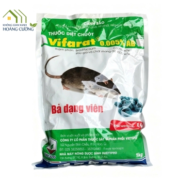 THUỐC DIỆT CHUỘT DẠNG VIÊN VIFARAT 0.005 % AB - GÓI 1KG