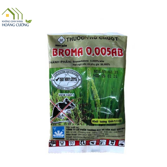 THUỐC DIỆT CHUỘT BROMA 0,005AB (100G)