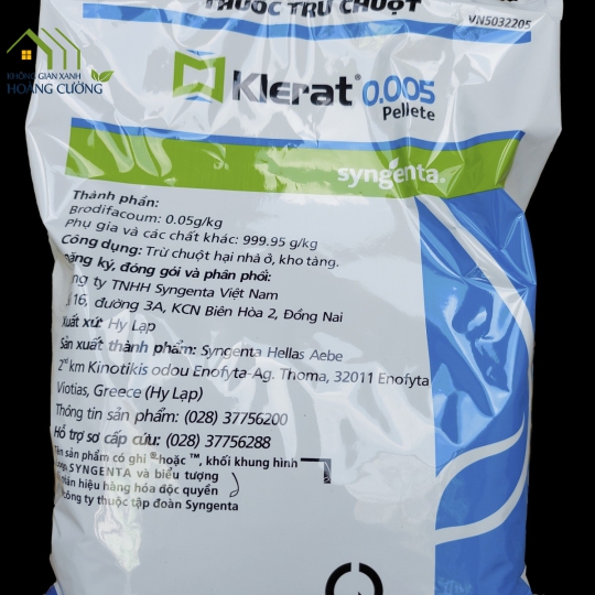 THUỐC DIỆT CHUỘT KLERAT 0.005 PELLETE (1KG)
