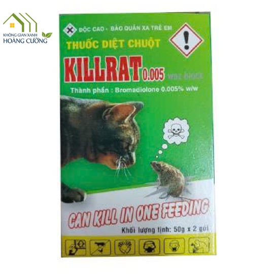 THUỐC DIỆT CHUỘT KILLRAT 0.005% HÔP 2 GÓI X 40G