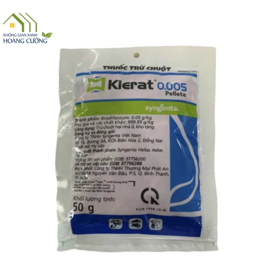 THUỐC DIỆT CHUỘT KLERAT 0.005 PELLETE (50G)