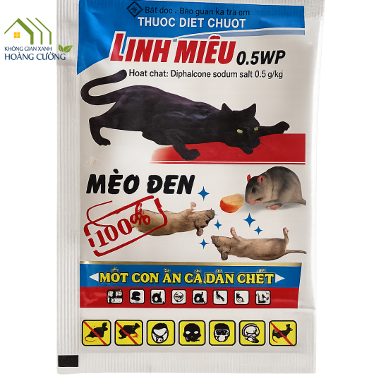 THUỐC DIỆT CHUỘT LINH MIÊU 0.5WP GÓI 5G