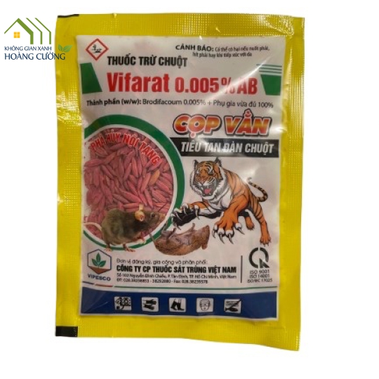 THUỐC DIỆT CHUỘT DẠNG LÚA VIFARAT 0,005% AB CỌP VẰN - 50RG
