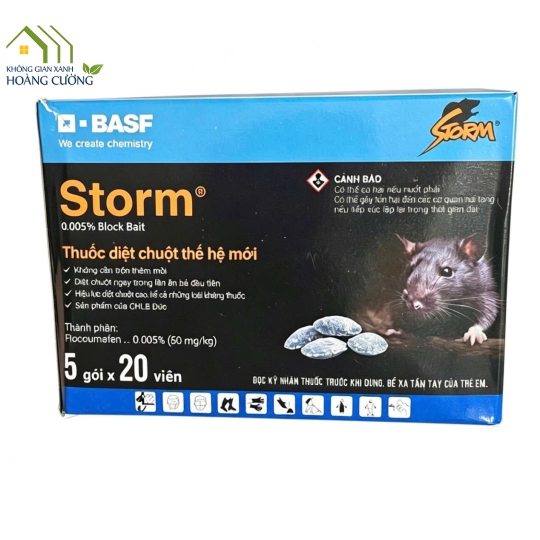 THUỐC DIỆT CHUỘT STORM 0.005% BB HỘP 5 GÓI 20 VIÊN