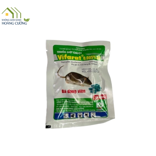 THUỐC DIỆT CHUỘT DẠNG VIÊN VIFARAT 0.005 % AB - GÓI 10 VIÊN